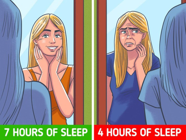 3. Thiếu ngủ. Kết quả nghiên cứu chỉ ra, ngủ ít hơn 7 giờ mỗi đêm có thể làm giảm tuổi thọ, tăng quá trình lão hóa khiến bạn già hơn so với tuổi thật. Cụ thể, thiếu ngủ khiến sức khỏe thể chất lẫn tinh thần suy giảm, bắt đầu ngày mới không hiệu quả. (Ảnh: Brightside)