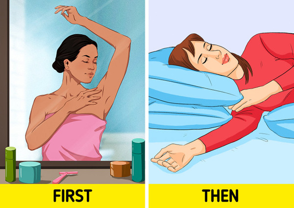 Dùng sản phẩm khử mùi vào ban ngày. Đây có thể là bất ngờ lớn với nhiều người. Thực tế, sản phẩm khử mùi nên bôi trước khi ngủ. Ban đêm, cơ thể đổ mồ hôi ít hơn. Đây là thời điểm hiệu quả để các ống dẫn mồ hôi hấp thụ các thành phần trong sản phẩm khử mùi. (Ảnh: Brightside)