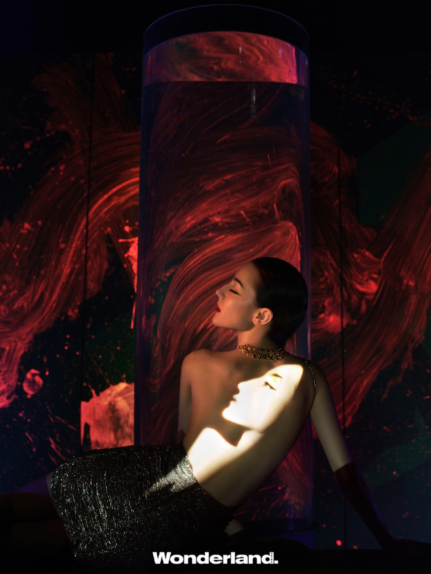 "Nét mặt thanh tú, hình thể nóng bỏng. Trên tạp chí Wonderland, Địch Lệ Nhiệt Ba quyến rũ khiến người ta không thể rời mắt dưới ánh sáng hư ảo", Sina khen ngợi.