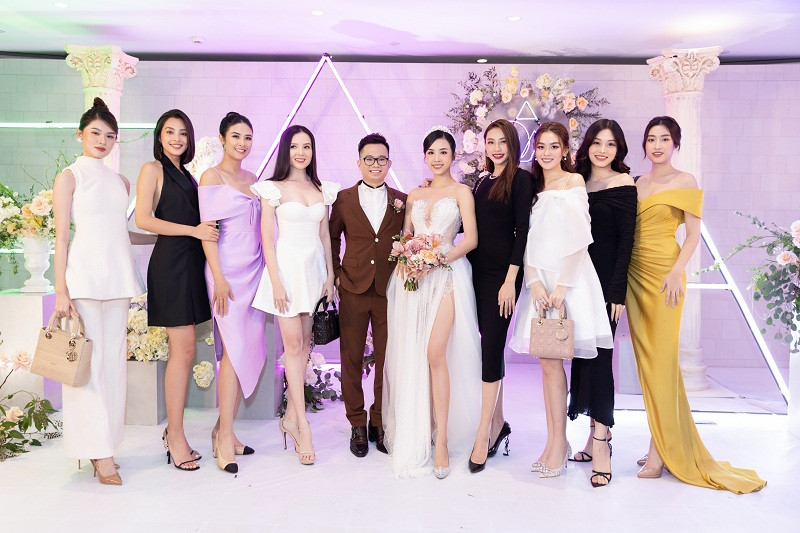 Đám cưới Á hậu Thúy An có sự góp mặt của dàn hoa hậu, á hậu đình đám.