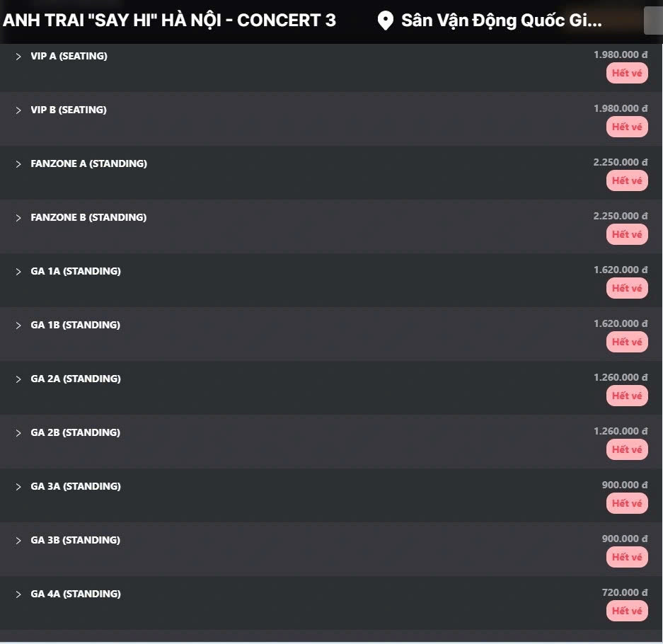Thị trường chợ đen “sốt” vé concert 3 Anh trai “say hi“ - Hình 2 Thi truong cho den “sot” ve concert 3 Anh trai “say hi“-Hinh-2
