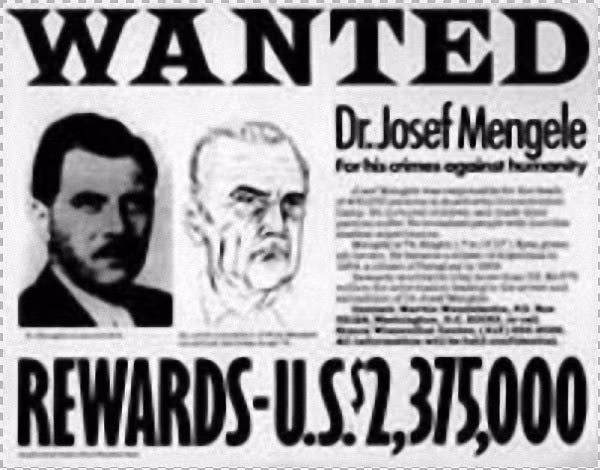 Sau Chiến tranh thế giới 2, Josef Mengele nằm trong danh sách của những tội phạm tàn ác bị các nước đồng minh truy nã. Gã lẩn trốn ở nhiều nơi như Argentina, Paraguay cũng như thay tên đổi họ để tránh bị bắt giữ.