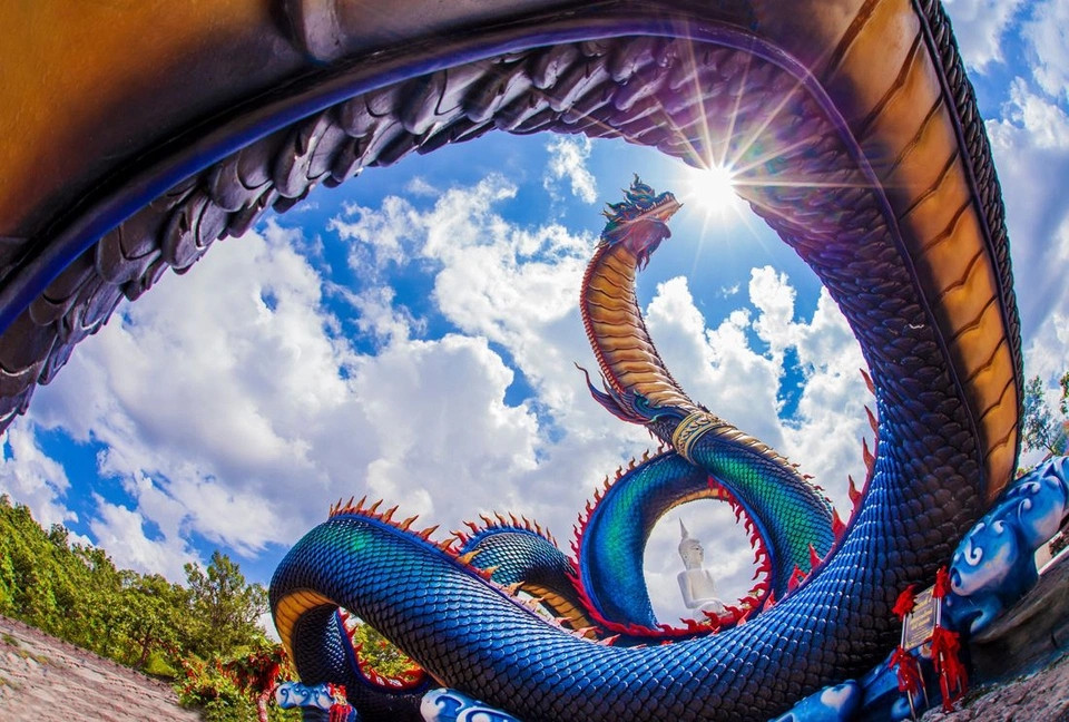 Do vậy, rắn trở thành loài vật mang đến may mắn, tiền tài và sức khỏe cho con người. Vì thế, nhiều đền thờ ở Thái Lan thờ tượng thần Rắn.