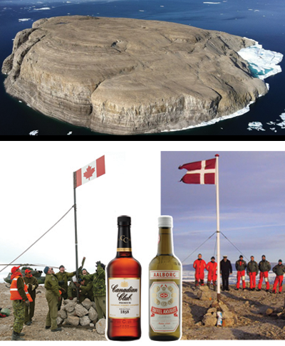 Theo thỏa thuận, Canada và Đan Mạch phân chia hòn đảo Hans thành 2 phần gần như bằng nhau dọc theo một khe nứt tự nhiên. Nhờ vậy, "cuộc chiến rượu whisky" chấm dứt sau gần 50 năm mà không có bất cứ tiếng súng hay thương vong nào.