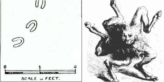 30 địa điểm trên khắp hạt Devon ghi nhận sự xuất hiện của những dấu chân kỳ lạ như vậy.