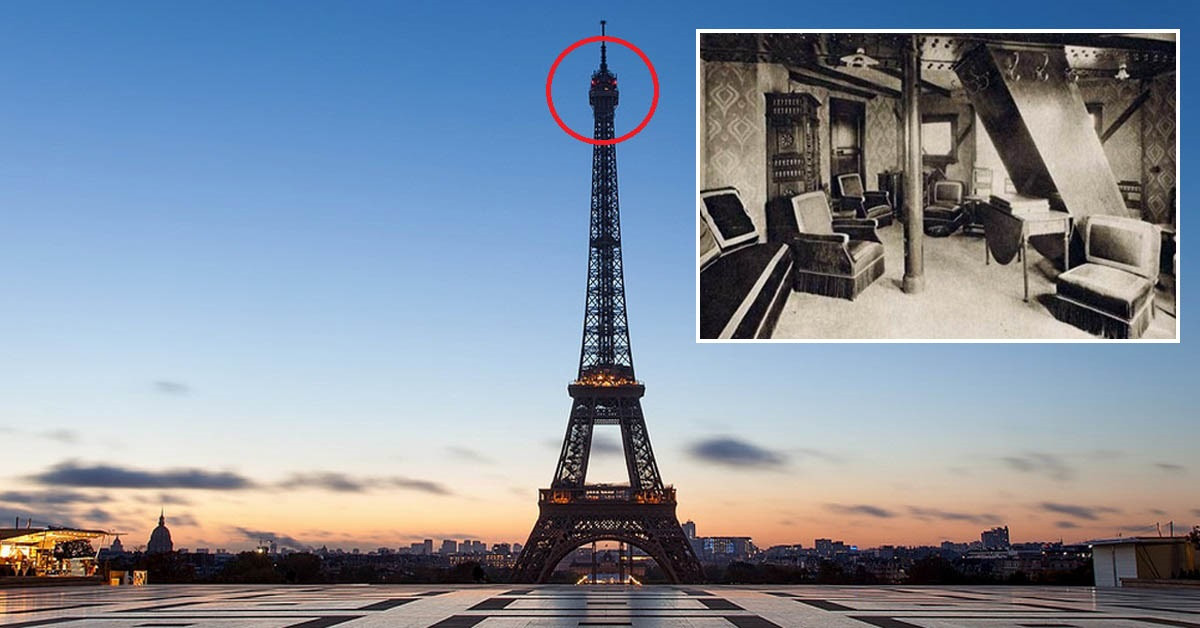 Điều thú vị là bên trong tháp Eiffel có một căn phòng bí mật mà ít người biết đến sự tồn tại của nó. Kiến trúc sư Gustave Eiffel đã bí mật xây căn phòng bí ẩn trên đỉnh của công trình cao hơn 300m đó.