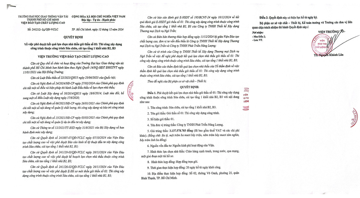 TP HCM: Cong ty Phat trien Nang luong lien tiep trung 5 goi thau