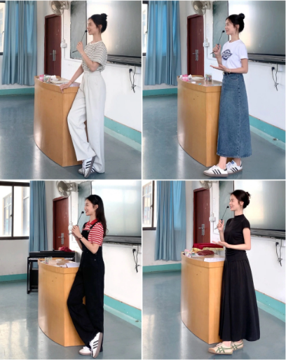 Cô giáo trẻ cho biết thêm các hình ảnh của cô thường được quay chụp ngay lại trong lớp bằng giá ba chân, điều này hoàn toàn không ảnh hưởng đến việc giảng dạy bình thường.