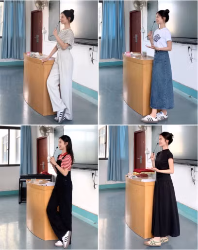 Cô giáo trẻ cho biết thêm các hình ảnh của cô thường được quay chụp ngay lại trong lớp bằng giá ba chân, điều này hoàn toàn không ảnh hưởng đến việc giảng dạy bình thường.