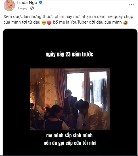 Bên cạnh đó, Linda Ngô còn khiến nhiều người trầm trồ khi đăng tải đoạn clip ngắn, đó là thước phim về tuổi thơ của cô.