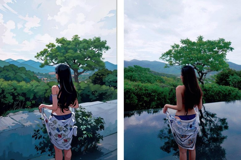 Những khoảnh khắc cựu hot girl chia sẻ lên trang cá nhân khiến ai nấy trầm trồ với hình ảnh đẹp siêu thực, chẳng khác những cô gái xinh đẹp trong phim hoạt hình.