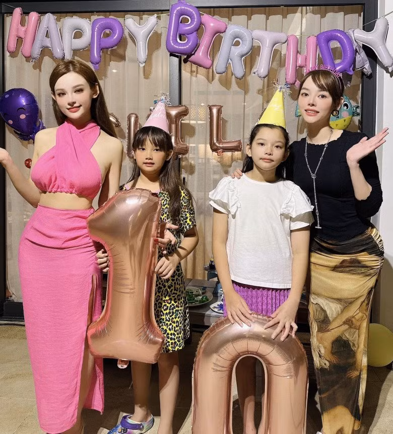 Cựu hot girl Huyền Baby vốn dĩ có chiều cao khiêm tốn nên có thể đoán, con gái thừa hưởng gen cao trội từ bố.