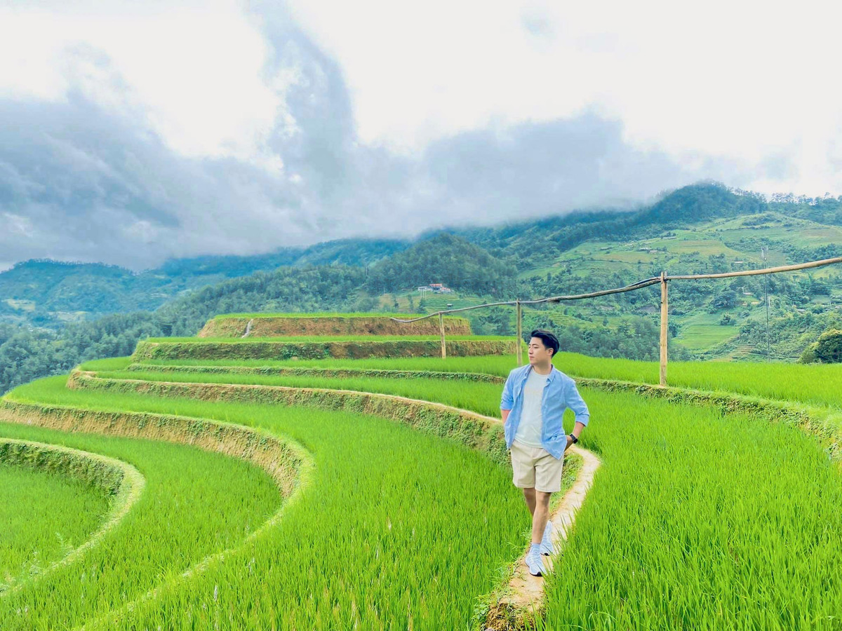 Cách Hà Nội hơn 300 km về phía Bắc, Mù Cang Chải là một trong những địa điểm vào mùa lúa xanh ở Yên Bái. Nếu đã từng mê mệt mùa lúa chín với sắc vàng óng ả thì hãy tin rằng Mù Cang Chải mùa lúa xanh cũng khiến nhiều du khách trầm trồ không thôi. Ảnh: Mạnh Đức