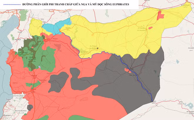 Đường phân giới phi tranh chấp giữa Nga và Mỹ tại Syria. Nguồn: National Interest.