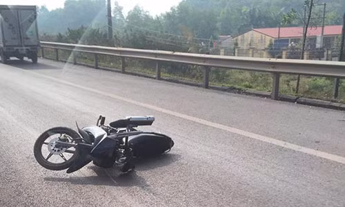 Hiện trường xảy ra vụ tai nạn khiến Trung tá Trần Văn Vang tử vong.