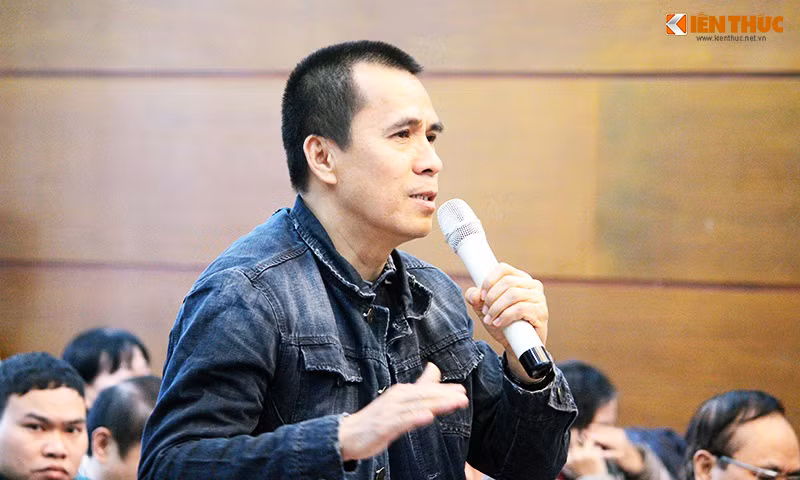 Tổng biên tập Nguyễn Minh Quang phát biểu tại hội thảo.