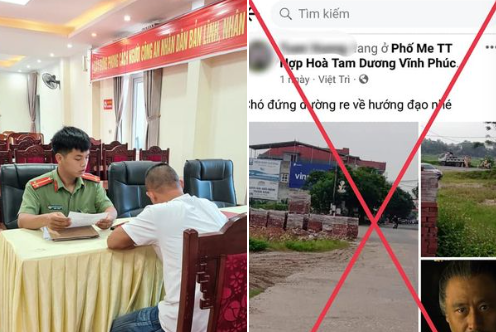 Xuc pham 2 CSGT Vinh Phuc, nguoi dan ong bi phat nang