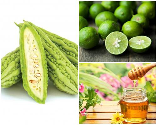 Trước hết, bạn cần chuẩn bị những nguyên liệu gồm mướp đắng, chanh và mật ong. Bạn cũng cần chuẩn bị một chiếc máy xay sinh tố, rây lọc, bát và thìa. Ảnh: mbcenter.