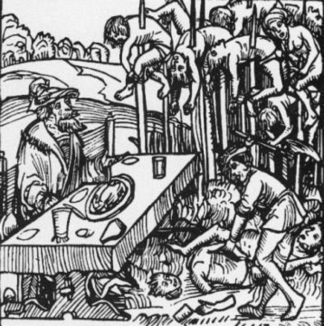 Theo ước tính, khoảng 20.000 người bị bá tước Vlad Tepes III cho người đóng cọc xuyên người ở bên ngoài thành phố Targoviste.