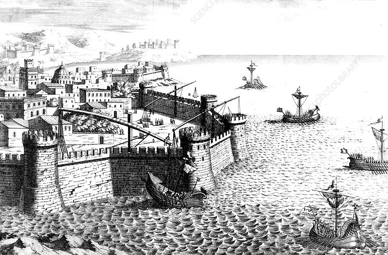 Ý định rút quân của tướng Nicias bị người Syracuse phát giác. Biết được binh sĩ Athens sợ hãi và coi Trăng máu là điềm xấu nên lực lượng Syracuse tổ chức cuộc phản công lớn.