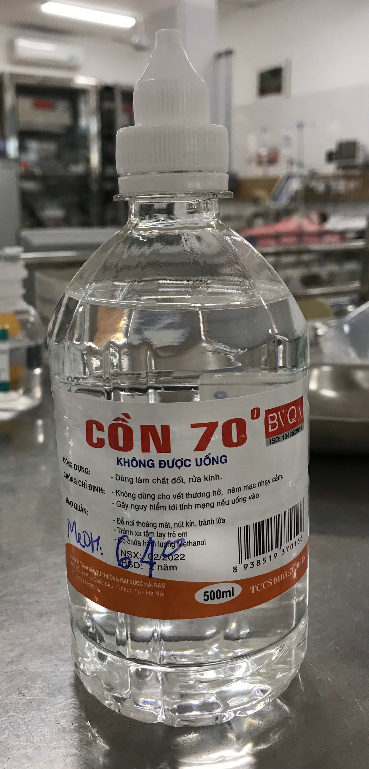 Methanol dung de dot, rua dung cu khong phai nuoc sat khuan