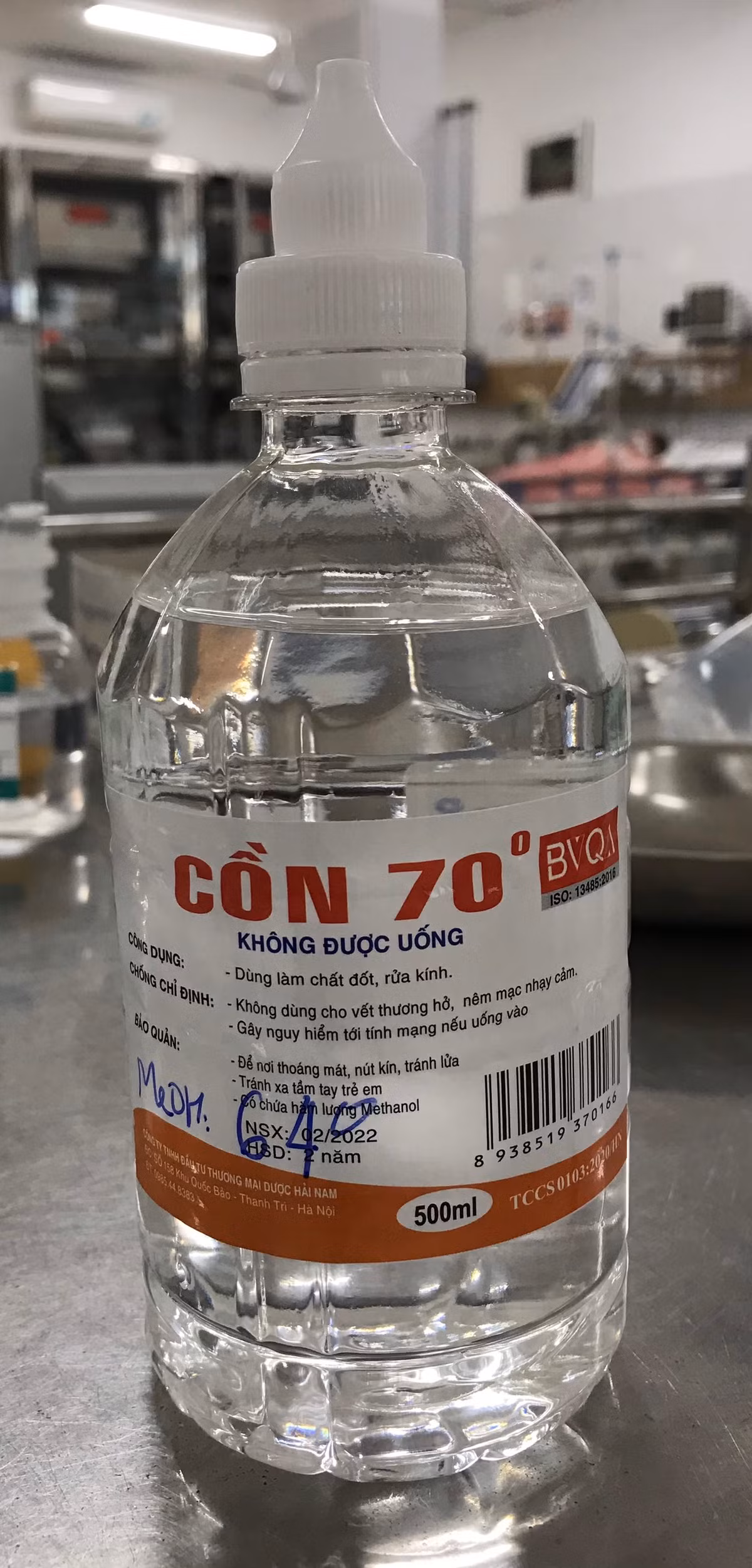 Methanol dung de dot, rua dung cu khong phai nuoc sat khuan