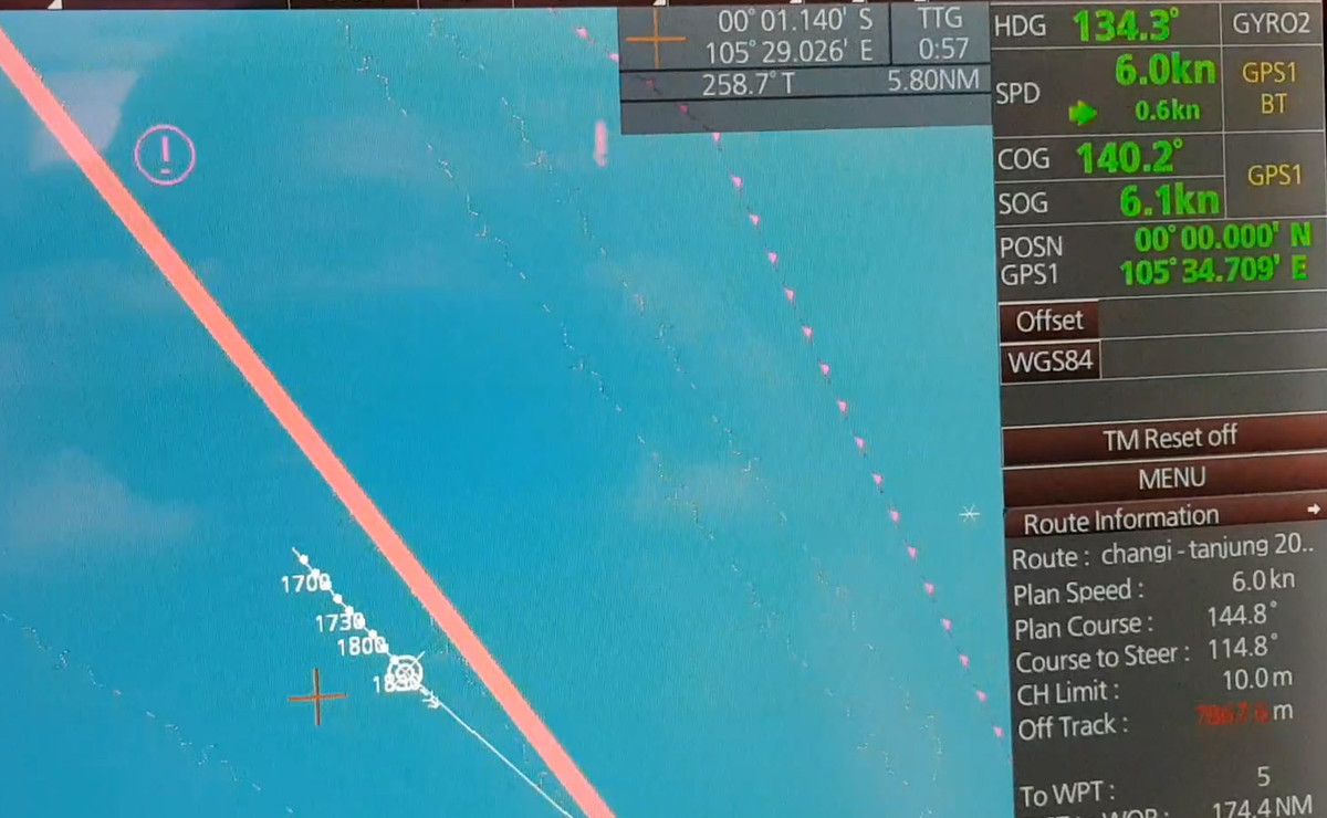 Đây là một nghi lễ văn hóa lâu đời, có nguồn gốc từ châu Âu được tổ chức để ghi nhận sự cố gắng và cổ vũ tinh thần cho những thủy thủ đã có đủ can đảm và sức mạnh vượt hải trình dài, đi qua xích đạo của trái đất. Hình ảnh: Hải đồ điện tử trên Tàu buồm 286 ghi lại lúc tàu qua đường xích đạo chuyển từ Bắc bán cầu sang Nam bán cầu.