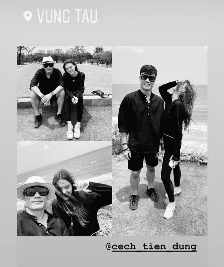 Mới đây, người hâm mộ được dịp xôn xao trước hình ảnh tình cảm của thủ môn Bùi Tiến Dũng và bạn gái mẫu Tây Dianka Zakhidova. Trong những bức ảnh đen trắng, đôi trai tài gái sắc diện đồ tông xuyệt tông, tạo dáng đơn giản giữa bờ biển.