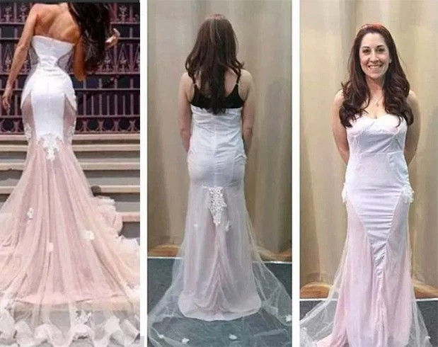 Sau nhiều trường hợp mua hàng thất bại, nhiều chị em rút ra rằng không nên mua váy đi dự tiệc cưới hay váy prom lộng lẫy với giá quá hời, trên trang web, fanpage kém danh tiếng.