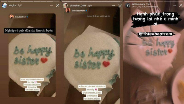 Nguồn cơn bắt đầu từ việc Thiều Bảo Trâm đã mở một bữa tiệc nhỏ cùng hội chị em thân thiết là Linh Ngọc Đàm, hot girl Xoài Non và Tùng Maru. Tại đó, nữ ca sĩ chụp hình chiếc bánh kem với dòng chữ "Be Happy Sister" (Tạm dịch là: Vui vẻ nhé chị gái).