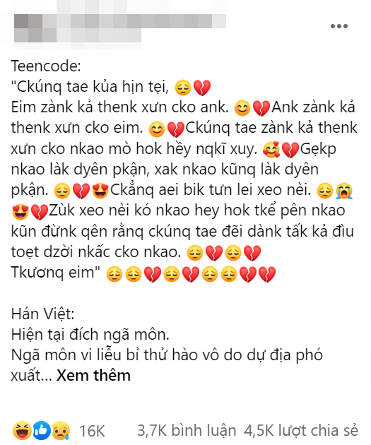 Đâu chỉ đơn giản là tiếng Hàn, tiếng Anh, tiếng Trung, cư dân mạng còn chơi cả hệ teencode, tiếng pikachu với những lời thoại nổi tiếng của Sơn Tùng.