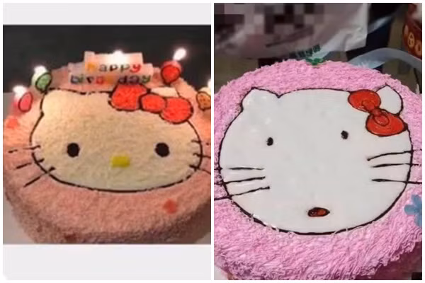 Nhìn chiếc bánh gato thành phẩm với gương mặt "ngáo ngơ" làm ai cũng phải bật cười. Đây chính là minh chứng cho câu chuyện mua hàng online chưa có hồi kết khi liên tiếp xuất hiện nhiều "nạn nhân" như thế này.