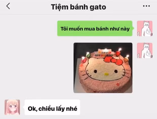 Câu chuyện bắt nguồn từ một vị khách đã đặt chiếc bánh gato hình Hello Kitty màu hồng trên mạng. Tiệm bánh trả lời nhanh chóng và vô cùng chắc chắn là thời gian giao hàng vào ngay buổi chiều.