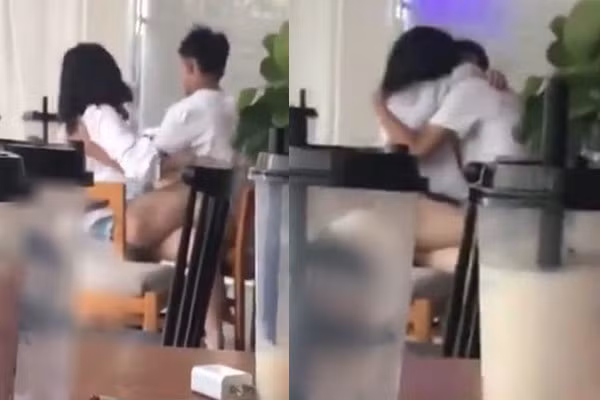 Hình ảnh học sinh hôn nhau phản cảm trong khi vẫn mặc đồng phục trường trung học ở nơi công cộng cũng không còn là quá xa lạ trên mạng xã hội. Ảnh: Tổng hợp Internet