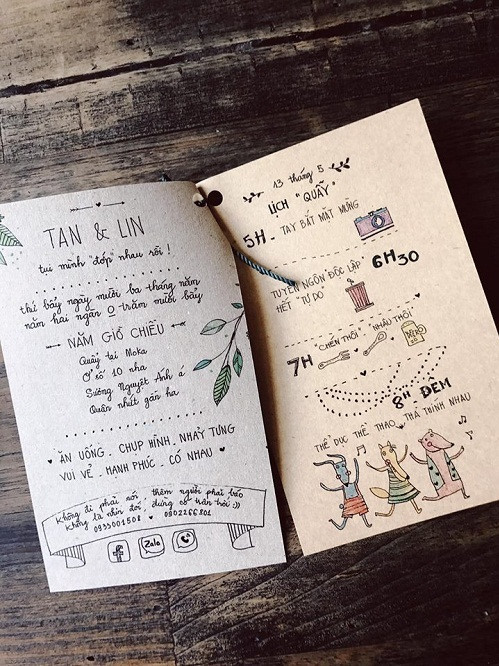 Thư mời đến dự ngày "hết tự do" của cô dâu, chú rể vô cùng đáng yêu.