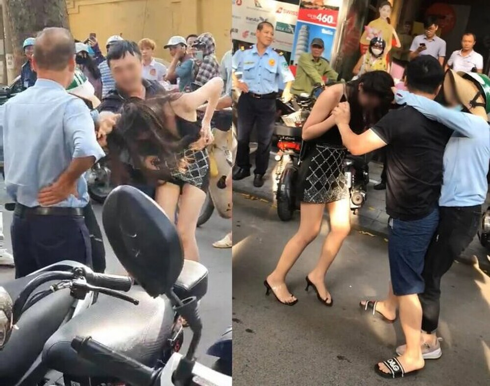 Vụ đánh ghen ấn tượng nhất trong năm 2020 phải kể đến vụ việc ở trên phố Lý Nam Đế vào tháng 9/2020. Hình ảnh cô “tiểu tam” bị túm tóc lôi đi xộc xệch cũng trở thành niềm cảm hứng chế ảnh cho cư dân mạng.