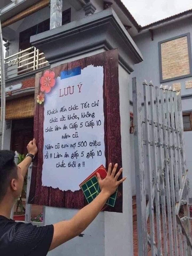 Loạt tấm bảng lưu ý khách đến chúc Tết khiến dân mạng hào hứng Loat tam bang luu y khach den chuc Tet khien dan mang hao hung