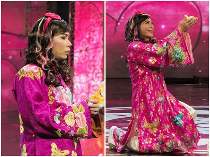 Bắc Đẩu "chơi lớn" khi đội tóc giả xoăn cùng highlight hồng.