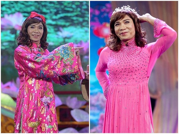 Táo Quân 2013: Trang phục cùng phụ kiện năm nay có phần hiện đại hơn. Bắc Đẩu gây bất ngờ khi lần đầu tiên mặc áo dài truyền thống bó sát, đội vòng hoa trắng vô cùng xinh xắn.