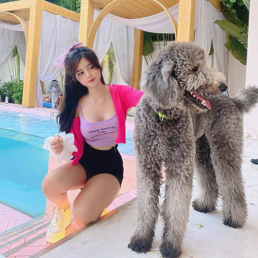 Sở hữu gương mặt bầu bĩnh xinh xắn, An Dâu được nhiều người gọi là búp bê đời thực hay cô gái có nhan sắc thiên thần.