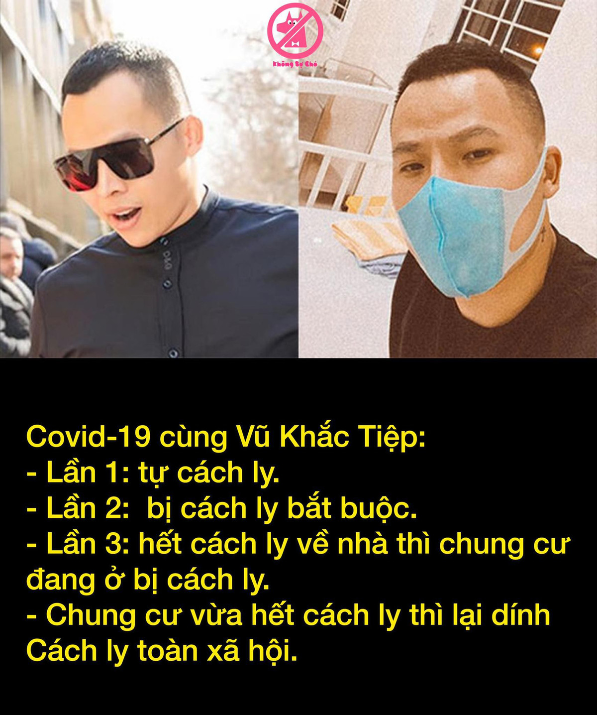 Sở dĩ, Vũ Khắc Tiệp được nhắc tới trong thời điểm này là vì quá khứ đi cách ly của ông bầu này quá sức “phong phú” và từng là đề tài để cư dân mạng trêu đùa trong một thời gian dài. Ảnh: Không sợ chó