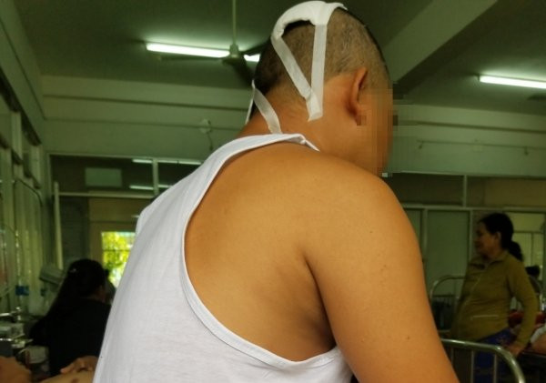 Nạn nhân bị anh rể chém tại bệnh viện. Nguồn ảnh: Vietnamnet