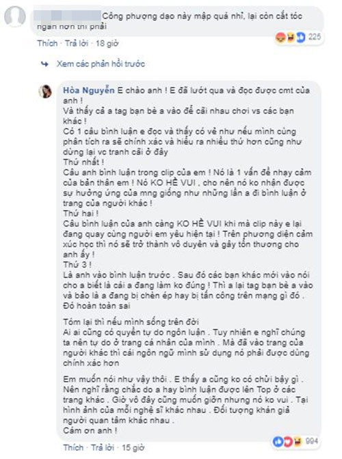 Chia sẻ của Hòa Minzy.