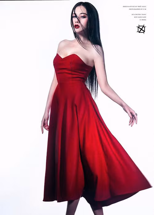 Nữ chính phim "Quỳnh búp bê" theo đuổi phong cách thời trang gợi cảm. Ảnh: FBNV