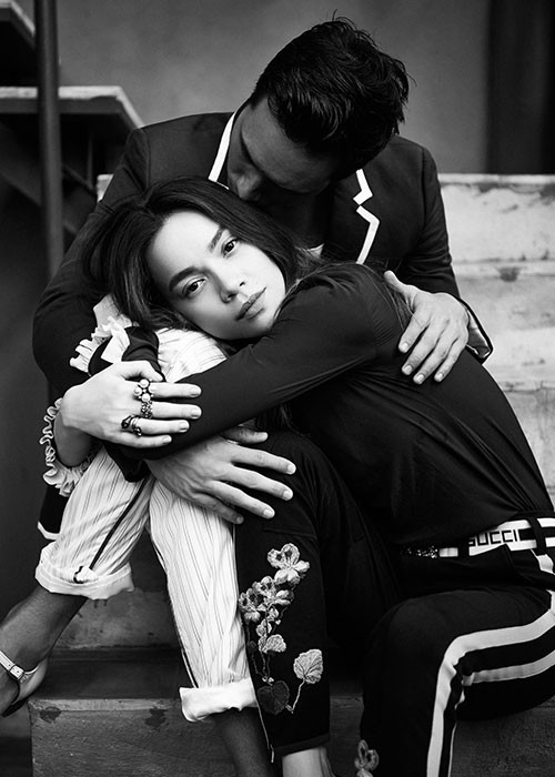 Hồ Ngọc Hà bên Kim Lý trong buổi chụp ảnh.