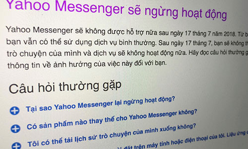 Yahoo Messenger sau 20 năm gắn với nhiều thế hệ người dùng Internet Việt Nam đã chính thức nói lời chia tay.