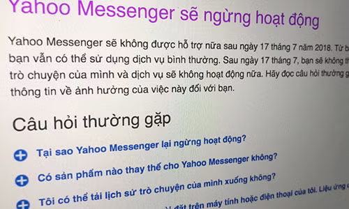 Yahoo Messenger sau 20 năm gắn với nhiều thế hệ người dùng Internet Việt Nam đã chính thức nói lời chia tay.