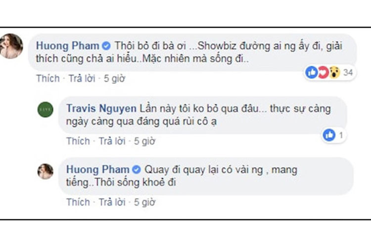 Phạm Hương cũng từng gây xôn xao khi để lại bình luận vụ Minh Hằng bị stylist Travis Nguyễn tố vô ơn. Ảnh: Pose
