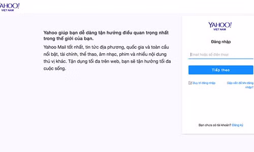 Sau khi truy cập liên kết https://messenger.yahoo.com/getmydata, người dùng thực hiện đăng nhập tài khoản Yahoo.