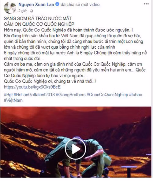 Chia sẻ của Xuân Lan.